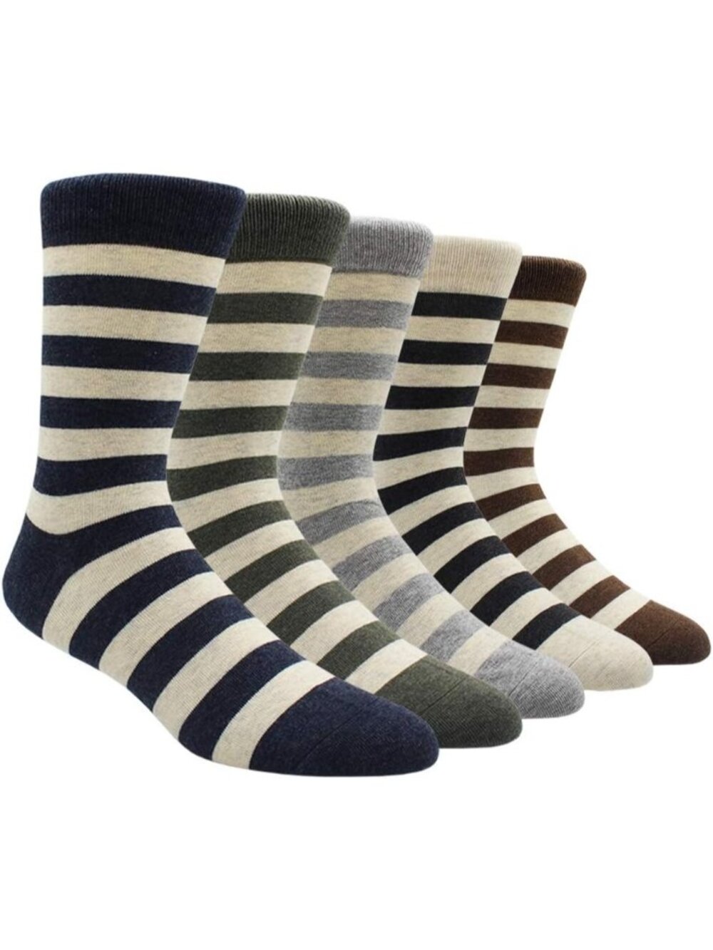 🧦Men's 6 Colorful Striped 6 Pairs Dress Socks Pattern Funny Casual Socks Pack